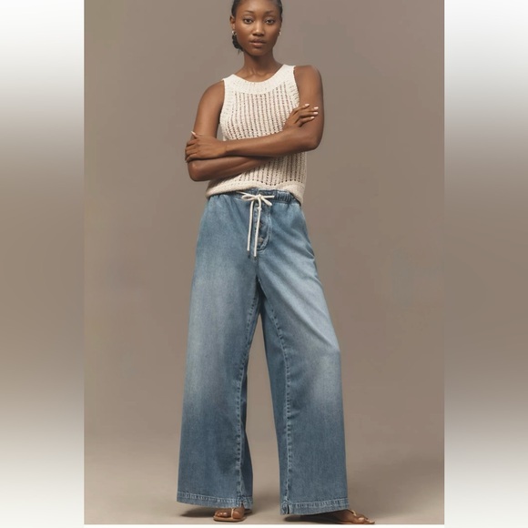 Pilcro Denim - Pilcro Drawstring Pull-On Wide-Leg Jeans